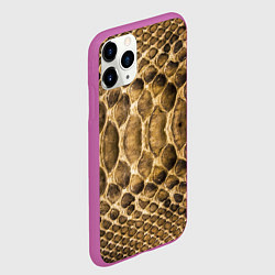 Чехол iPhone 11 Pro матовый Змеиная кожа, цвет: 3D-фиолетовый — фото 2