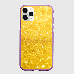 Чехол iPhone 11 Pro матовый Золото, цвет: 3D-фиолетовый