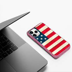 Чехол iPhone 11 Pro матовый США, цвет: 3D-малиновый — фото 2