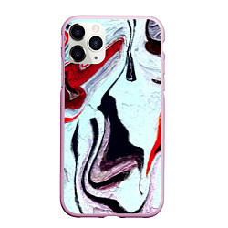 Чехол iPhone 11 Pro матовый Разводы, цвет: 3D-розовый