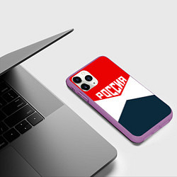 Чехол iPhone 11 Pro матовый Форма России, цвет: 3D-фиолетовый — фото 2