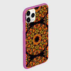 Чехол iPhone 11 Pro матовый Хохлома Роспись, цвет: 3D-фиолетовый — фото 2