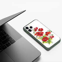 Чехол iPhone 11 Pro матовый Вышивка 22, цвет: 3D-темно-зеленый — фото 2