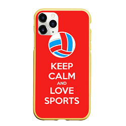 Чехол iPhone 11 Pro матовый Keep Calm & Love Volleyball
