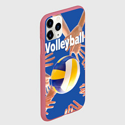 Чехол iPhone 11 Pro матовый Волейбол играют все, цвет: 3D-малиновый — фото 2