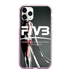 Чехол iPhone 11 Pro матовый Волейбол 80, цвет: 3D-розовый