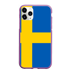 Чехол iPhone 11 Pro матовый Швеция, цвет: 3D-фиолетовый