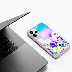 Чехол iPhone 11 Pro матовый Цветочное поле, цвет: 3D-розовый — фото 2