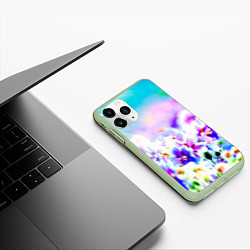 Чехол iPhone 11 Pro матовый Цветочное поле, цвет: 3D-салатовый — фото 2