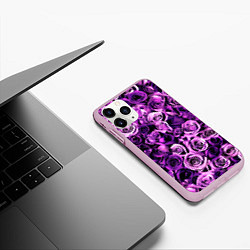 Чехол iPhone 11 Pro матовый Цветочки, цвет: 3D-розовый — фото 2