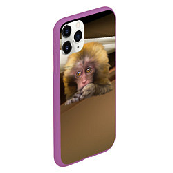 Чехол iPhone 11 Pro матовый Мартышка, цвет: 3D-фиолетовый — фото 2