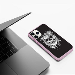 Чехол iPhone 11 Pro матовый Череп, цвет: 3D-розовый — фото 2