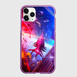 Чехол iPhone 11 Pro матовый Mass effect, цвет: 3D-фиолетовый