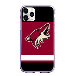 Чехол iPhone 11 Pro матовый Arizona Coyotes, цвет: 3D-светло-сиреневый