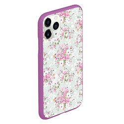 Чехол iPhone 11 Pro матовый Flower pattern, цвет: 3D-фиолетовый — фото 2