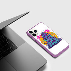 Чехол iPhone 11 Pro матовый Hotline Miami: Throne, цвет: 3D-фиолетовый — фото 2