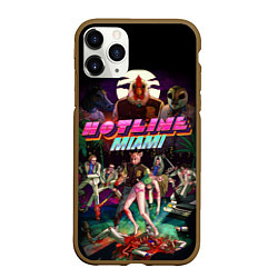 Чехол iPhone 11 Pro матовый Hotline Miami, цвет: 3D-коричневый