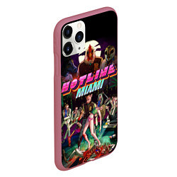 Чехол iPhone 11 Pro матовый Hotline Miami, цвет: 3D-малиновый — фото 2