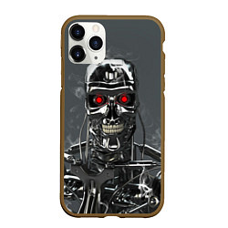 Чехол iPhone 11 Pro матовый Скелет Терминатора, цвет: 3D-коричневый