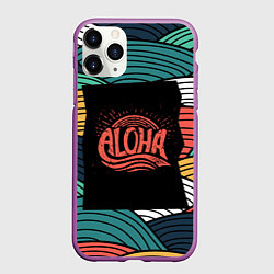 Чехол iPhone 11 Pro матовый Алоха, цвет: 3D-фиолетовый