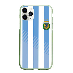 Чехол iPhone 11 Pro матовый Сборная Аргентины: ЧМ-2018, цвет: 3D-салатовый