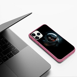 Чехол iPhone 11 Pro матовый Aliens Astronaut, цвет: 3D-малиновый — фото 2
