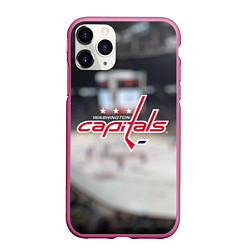 Чехол iPhone 11 Pro матовый Washington Capitals, цвет: 3D-малиновый