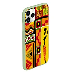 Чехол iPhone 11 Pro матовый Африка, цвет: 3D-салатовый — фото 2