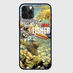 Чехол для iPhone 12 Pro Max Лучший рыбак - осетр, цвет: 3D-черный