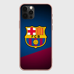 Чехол для iPhone 12 Pro Max FCB Barcelona, цвет: 3D-светло-розовый