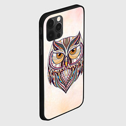 Чехол для iPhone 12 Pro Max Расписная голова совы, цвет: 3D-черный — фото 2