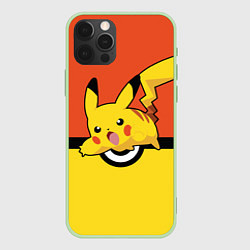 Чехол для iPhone 12 Pro Max Pikachu, цвет: 3D-салатовый