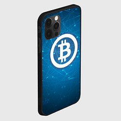 Чехол для iPhone 12 Pro Max Bitcoin Blue, цвет: 3D-черный — фото 2