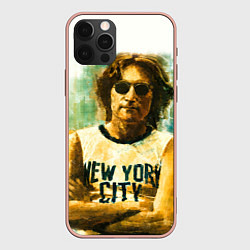Чехол для iPhone 12 Pro Max John Lennon: New York, цвет: 3D-светло-розовый