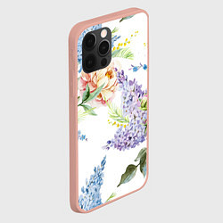 Чехол для iPhone 12 Pro Max Сирень и Пионы, цвет: 3D-светло-розовый — фото 2
