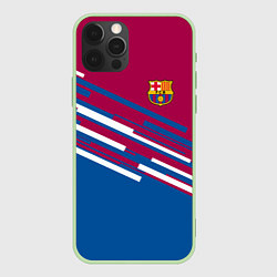 Чехол для iPhone 12 Pro Max Barcelona FC: Sport Line 2018, цвет: 3D-салатовый