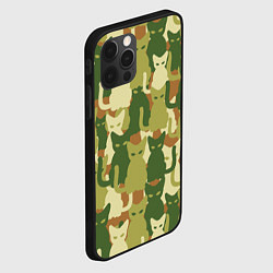 Чехол для iPhone 12 Pro Max Камуфляж- зелёные кошки, цвет: 3D-черный — фото 2