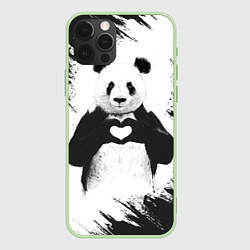Чехол для iPhone 12 Pro Max Panda Love, цвет: 3D-салатовый