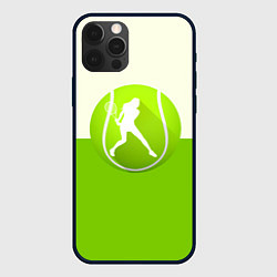 Чехол для iPhone 12 Pro Max Символ теннисиста, цвет: 3D-черный