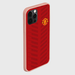 Чехол для iPhone 12 Pro Max Manchester United: Red Lines, цвет: 3D-светло-розовый — фото 2