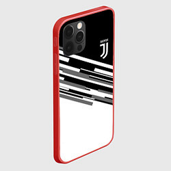 Чехол для iPhone 12 Pro Max FC Juventus: B&W Line, цвет: 3D-красный — фото 2