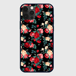 Чехол для iPhone 12 Pro Max Кустовые розы, цвет: 3D-черный