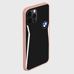 Чехол для iPhone 12 Pro Max BMW CARBON БМВ КАРБОН, цвет: 3D-светло-розовый — фото 2