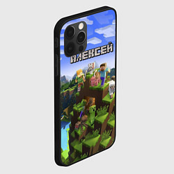 Чехол для iPhone 12 Pro Max Майнкрафт: Алексей, цвет: 3D-черный — фото 2