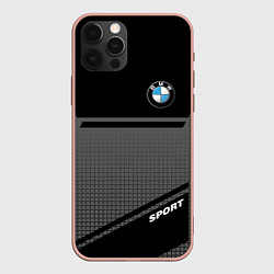 Чехол для iPhone 12 Pro Max BMW SPORT БМВ СПОРТ, цвет: 3D-светло-розовый