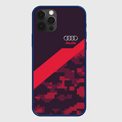 Чехол для iPhone 12 Pro Max Audi: Red Pixel, цвет: 3D-тёмно-синий