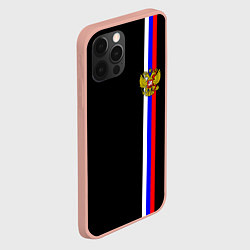 Чехол для iPhone 12 Pro Max Лента с гербом России, цвет: 3D-светло-розовый — фото 2