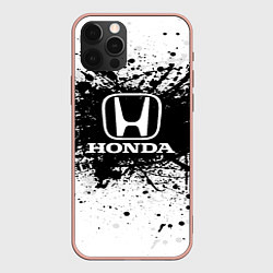 Чехол для iPhone 12 Pro Max Honda: Black Spray, цвет: 3D-светло-розовый