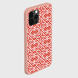 Чехол для iPhone 12 Pro Max Духобор: Обережная вышивка, цвет: 3D-светло-розовый — фото 2