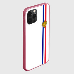 Чехол для iPhone 12 Pro Max Франция: лента с гербом, цвет: 3D-малиновый — фото 2